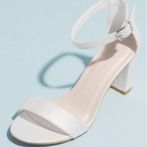 INC White Block Heels